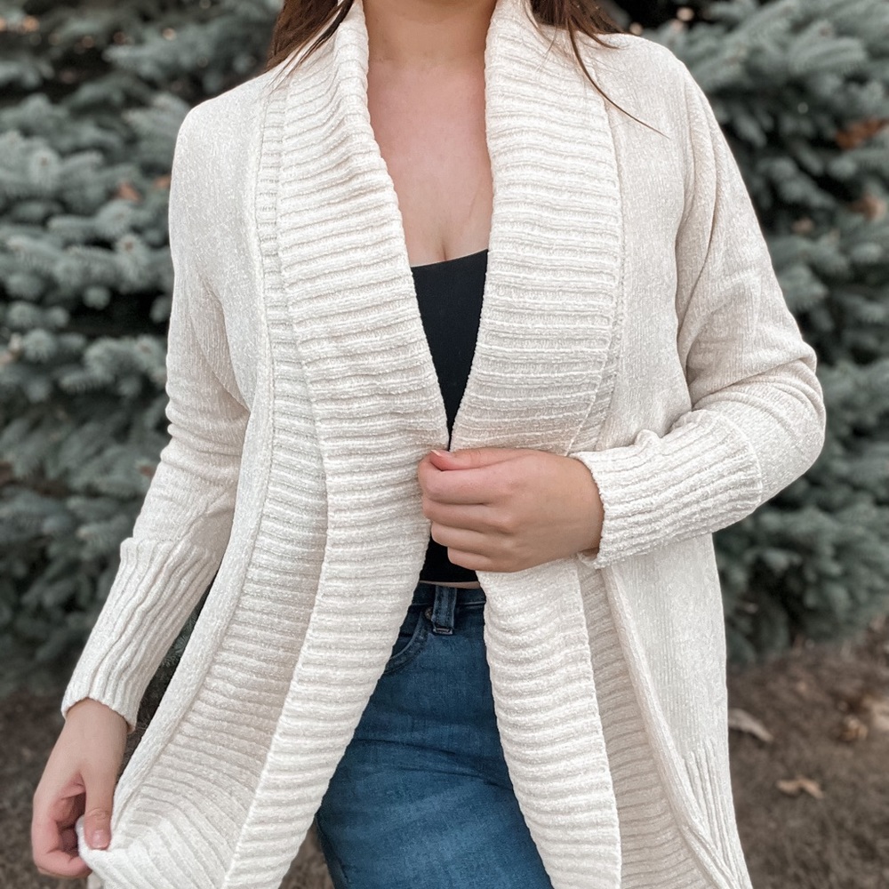 Seven7 creamy chenille cardigan